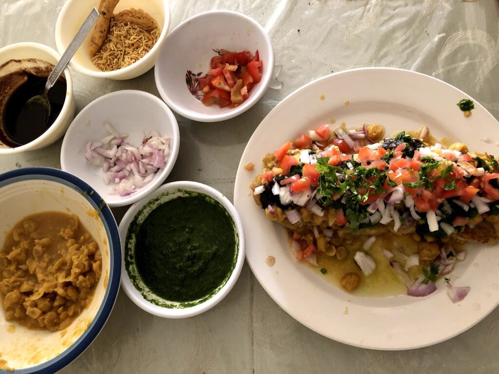 Ragda Patties with chutney and sev – Mumbai street food recipe.