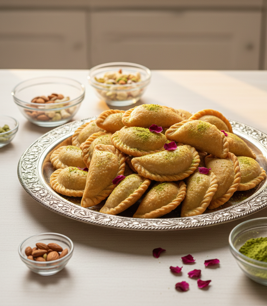 Authentic Ghughra Recipe How to make Gujiya at home Diwali special sweets Crispy Ghughra tips Mava Gujiya step by step